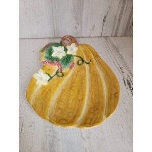 Fitz Floyd pumpkin gourd‎ plate Halloween fall home decor